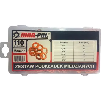 Sada nářadí MAR-POL Sada měděných podložek 110 ks 1/4"-5/8" 14363 M66455