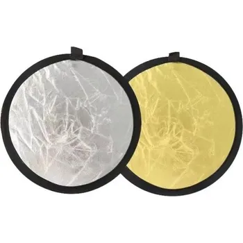 Selfie tyč Stříbrno-zlatý kulatý fotografický reflektor 30cm Přenosný difuzér světla s ručním držákem Foto studio Portréty Produkty Příslušenství