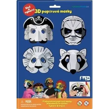 Výtvarná sada 3D Karnevalové masky - pirát , superhrdina, lev, mýval