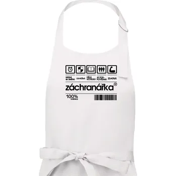 Kuchyňská zástěra Čárový kód záchranářka - Dámská zástěra na vaření - Univerzální velikost ( Bílá )