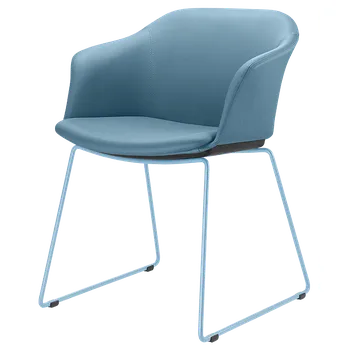 Jednací židle Konferenční křeslo Wave 033-Q-N15 (drátěná kostra holubí modrá RAL 5014, celočalouněný korpus)