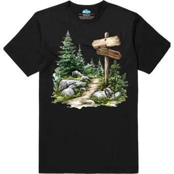 Pánské tričko Pánské tričko Lesní Rozcestník (Velikost: S, Barva: Černá)