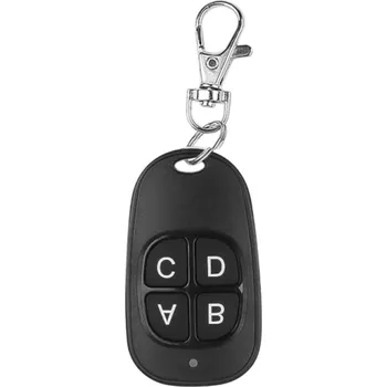 Dálkový ovladač 433MHz Barevný klonovací dálkový ovladač s klíčenkou 4 tlačítka Kopírování signálu Automatické brány Garážová vrata Ovládání černá