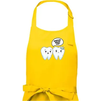 Kuchyňská zástěra Nepůjde někdo ven - Dámská zástěra na vaření - Univerzální velikost ( Žlutá )