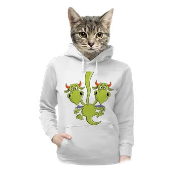 Dámská mikina Bastard Tříhlavý drak dámská mikina klokanka White