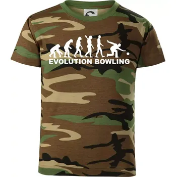 Evoluce bowling - Dětské maskáčové triko - 104-110cm / 3-4 roky ( Hnědý maskáč )