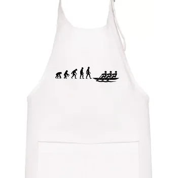 Kuchyňská zástěra Evoluce veslování 3 lidi - Dětská zástěra na vaření - Univerzální velikost ( Bílá )