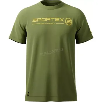 Pánské tričko Sportex rybářské tričko T-Shirt zelené, vel. L (Bavlněné tričko pro rybáře s logem a krátkým rukávem.)