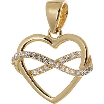 Přívěsek Přívěšek srdce a nekonečno ze žlutého zlata ZZ0606F + dárek zdarma