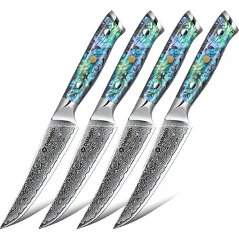 Kuchyňský nůž Damano DAMANO® steakový set 4 damaškových nožů DMS-279 (5")