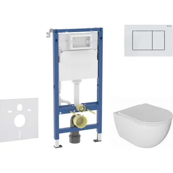 GEBERIT - Duofix Set předstěnové instalace, klozetu Oudee a sedátka softclose, tlačítko Delta30, alpská bílá SANI11CA3139B