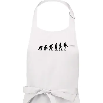 Kuchyňská zástěra Evoluce baseball nadhazovač - Pánská zástěra na vaření - Univerzální velikost ( Bílá )