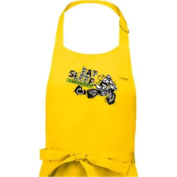 Kuchyňská zástěra Eat Sleep Motocross - Pánská zástěra na vaření - Univerzální velikost ( Žlutá )