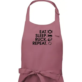 Kuchyňská zástěra Eat sleep Rugby - Dámská zástěra na vaření - Univerzální velikost ( Starorůžová )