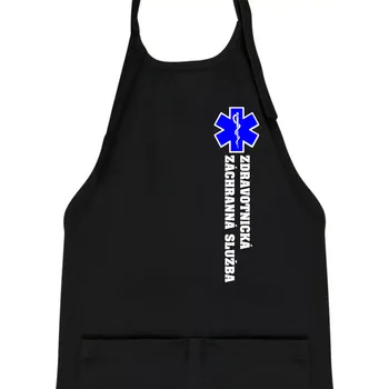 Kuchyňská zástěra Hvězda života - zdravotnická záchranná služba - Dětská zástěra na vaření - Univerzální velikost ( Černá )