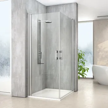 Roth MELINA LINE MI PIG+MI PIG Sprchový kout čtvercový 100x100 cm Profil: Černá, Sklo: Hladké čiré