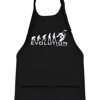Kuchyňská zástěra Evoluce snowboardu - Dětská zástěra na vaření - Univerzální velikost ( Černá )