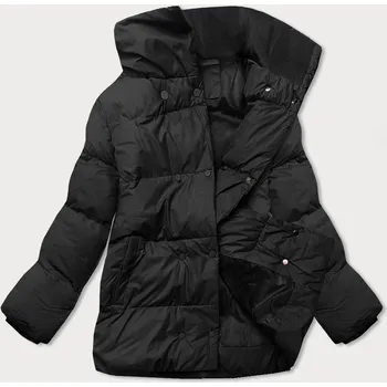 Černá krátká zimní bunda s vysokým stojáčkem (5m729-392) odstíny černé XL (42)