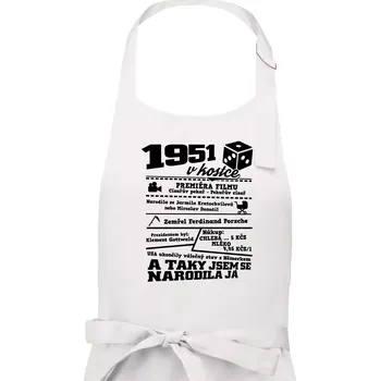 Kuchyňská zástěra 1951 v kostce - Dámská zástěra na vaření - Univerzální velikost ( Bílá )