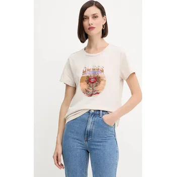 Pánské tričko Bavlněné tričko Guess W5YI32.K9RM1 béžová 02X, vel. M