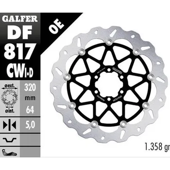 Brzdový kotouč Přední brzdový kotouč BMW HP 4 '12- S 1000R/RR '09-'23 MOTO GUZZI 1400 AUDACE '15- 1400 CALIFORNIA '13- (levý), GALFER