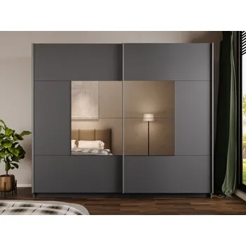 Nábytek Šatní skříň se zrcadlem Florida 250, Barva: grafit MIRJAN 5903211435065