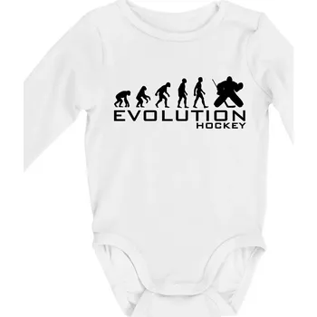 Kojenecký body Evoluce Hockey brankář - Body kojenecké s dlouhým rukávem - Dlouhý r. do 3 měs ( Bílá )