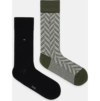 Pánské ponožky Ponožky Tommy Hilfiger 2-pack 701236309 zelená 87X, vel. 39/42