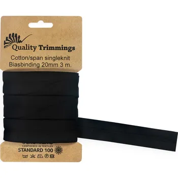 Textilní guma Úpletový elastický lemovací proužek Barva: 690 Černá