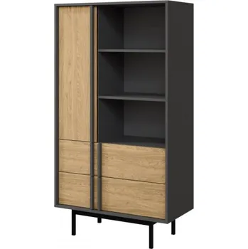 Nábytek Regál Wektus 2S WK04, Barva: antracit / dub olejovaný MIRJAN 5903211424915