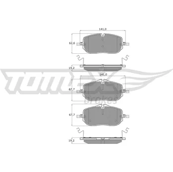 Brzdová destička Sada brzdových destiček, vždy 4 kusy v sadě TOMEX Brakes TX 60-72