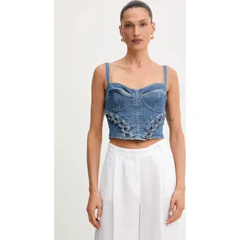 Džínový top Guess MARSY W5GH86.D4H7C modrá 55X, vel. S