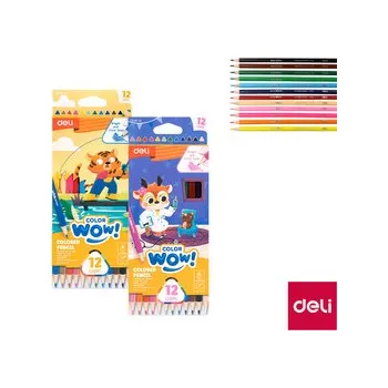 Pastelky trojhranné 12 barev WOW DELI EC138-12 mix