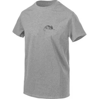 Pánské tričko Tričko Helikon Logo, Helikon, Mid Grey Melange, S