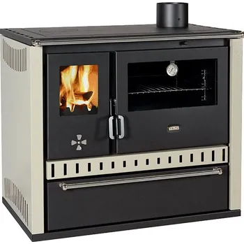 Sporák na tuhá paliva Sporák na tuhá paliva PRITY GT FI S DR, nerezová trouba, slonová kost