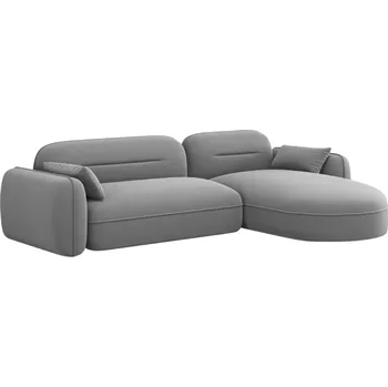 Pohovka Cosmopolitan Design Šedá sametová rohová pohovka Sydney 275 cm, pravá