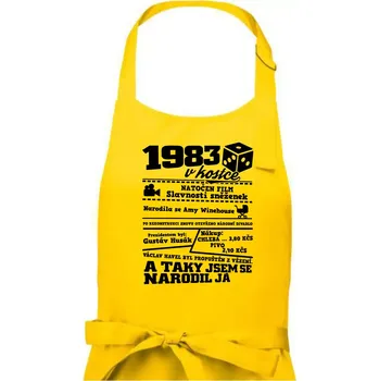 Kuchyňská zástěra 1983 v kostce - Pánská zástěra na vaření - Univerzální velikost ( Žlutá )