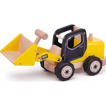 Výuková hračka Tidlo Dřevěný bagr žlutý