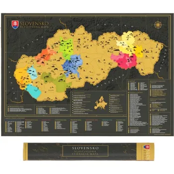 Stírací mapa Slovensko, 84,1 x 59,4 cm – vlastivědná - doprava zdarma od 1499 Kč