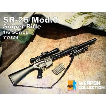 Doplněk k figurce Zbraň pro 1/6 figurky SR-25 Mod0 Sniper Rifle (Black)