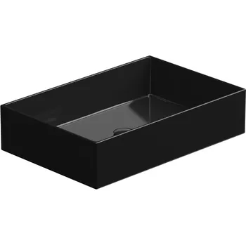 Umyvadlo na desku Zenith FS 60 keramické, černé lesklé, 60x40 cm, ZELAVFS60002