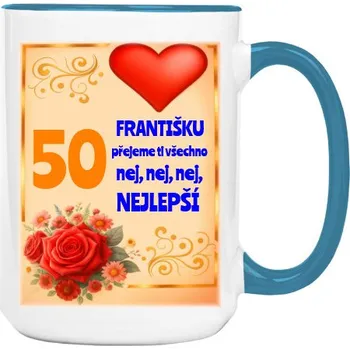 Hrnek velký barevný s potiskem Přání k narozeninám motiv č.3