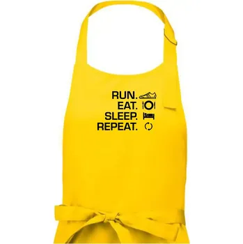Kuchyňská zástěra Run eat sleep repeat - Dámská zástěra na vaření - Univerzální velikost ( Žlutá )
