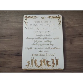 Domovní cedule Dřevěná cedulka "Prostě světová"