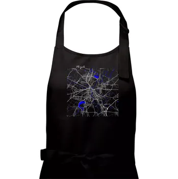 Kuchyňská zástěra Plzeň mapa s vodními toky - Pánská zástěra na vaření - Univerzální velikost ( Černá )