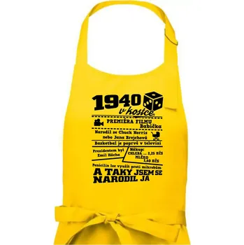 Kuchyňská zástěra 1940 v kostce - Pánská zástěra na vaření - Univerzální velikost ( Žlutá )