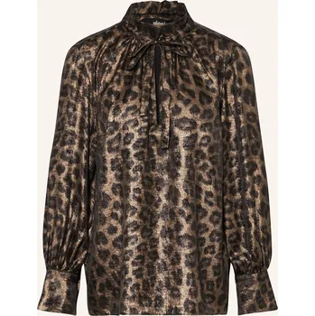 Dámská halenka Yippie Hippie Dámská Halenka Ze Saténu, hnědá / černá, 38