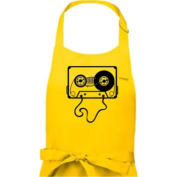 Kuchyňská zástěra Gramo kazeta - Dámská zástěra na vaření - Univerzální velikost ( Žlutá )