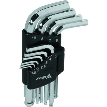 Klíč Pro-Tech shop Sada imbusových krátkých klíčů s kuličkou 1,5-10 10ks profi Asta A-709BP1 05522