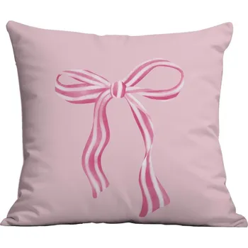 Povlak na polštářek Flamenco Mystique Povlak na polštář 45x45 cm růžová mašle dekorativní polštářek POD231